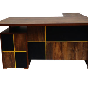 Walnut Finish with Metallic Accents CEO Table C-03