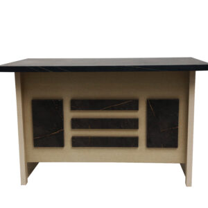 High-Gloss Black Marble Executive Table ET-03