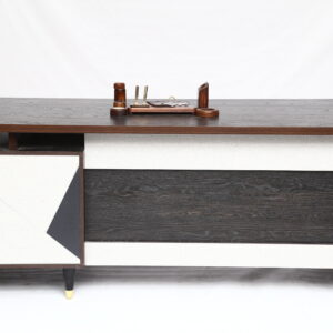 Two-Tier Black Marble CEO Table C-01