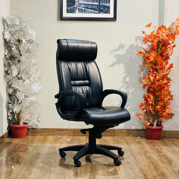CEO Chair-Best CEO Chair in Pakistan-Leather Black AC 01 - Image 2