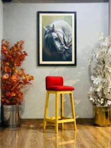 The Nordic Ruby Upholstered Wooden Bar Stool ST-04
