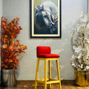 The Nordic Ruby Upholstered Wooden Bar Stool ST-04