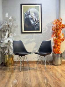 Modena Mid-Century Matte Black Eiffel Pair ST-01