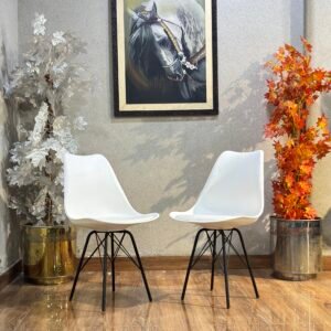 Modena Mid-Century Matte White Eiffel Pair ST-02