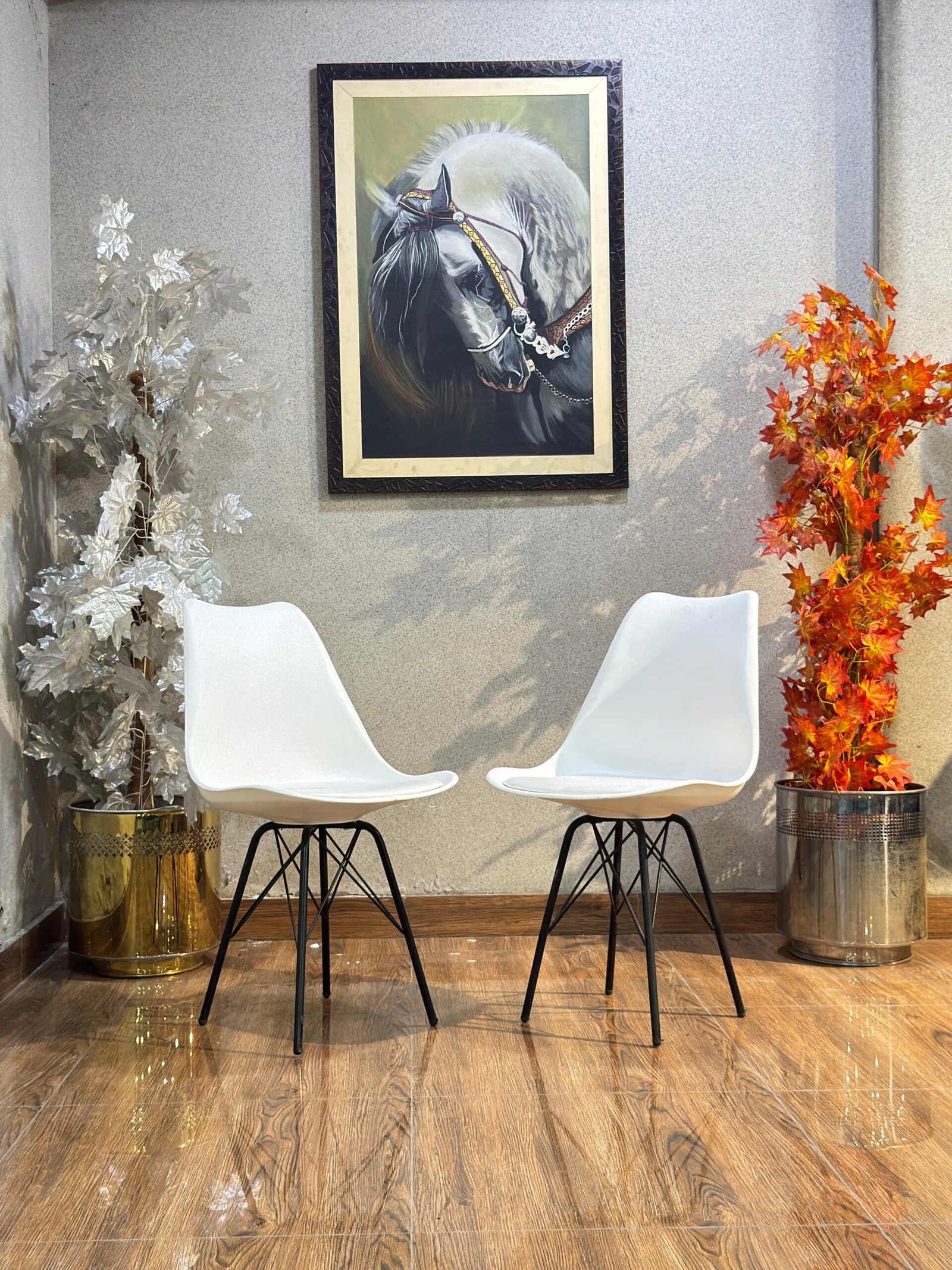 Modena Mid-Century Matte White Eiffel Pair ST-02