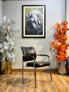 Metro Executive Guest Chair in Chrome & Brown Leather VC-17
