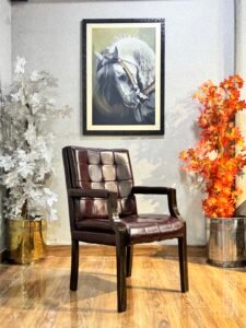 Savile Row Mahogany & Faux Leather Visitor Chair VC-04