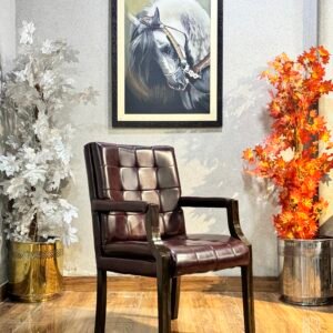Savile Row Mahogany & Faux Leather Visitor Chair VC-04