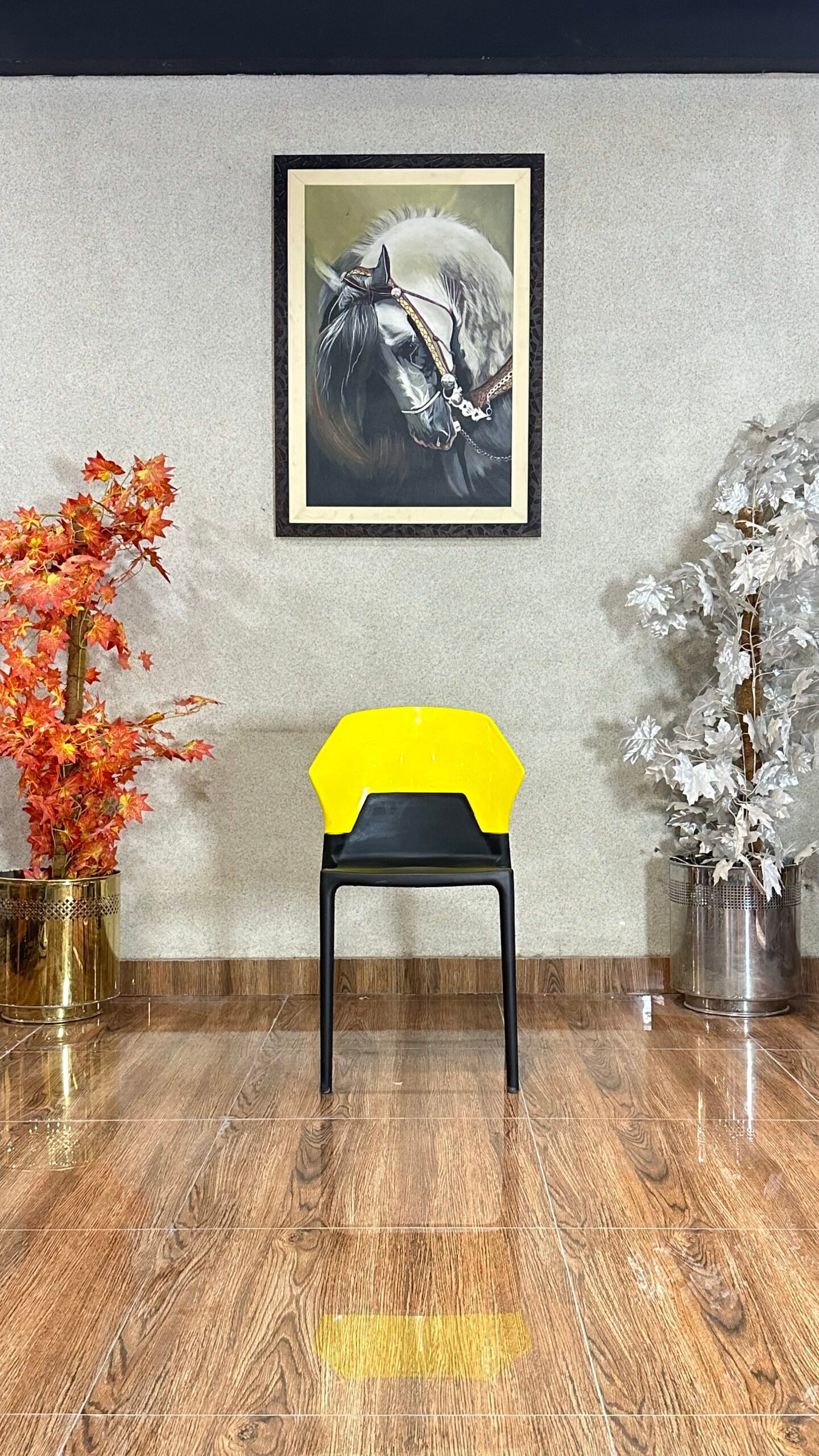 Modern Dual-Tone Molded Yellow Cafe Chair CC 09 - Image 2