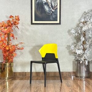 Modern Dual-Tone Molded Yellow Cafe Chair CC 09
