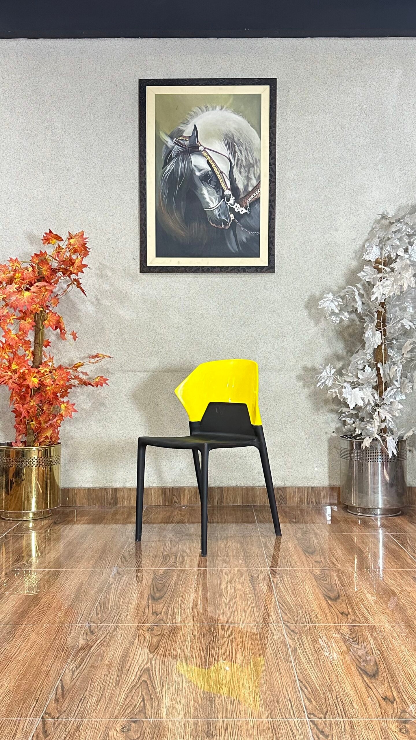 Modern Dual-Tone Molded Yellow Cafe Chair CC 09