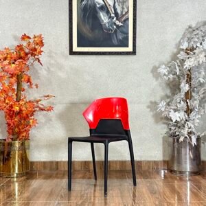 Modern Dual-Tone Molded Red Cafe Chair CC 10