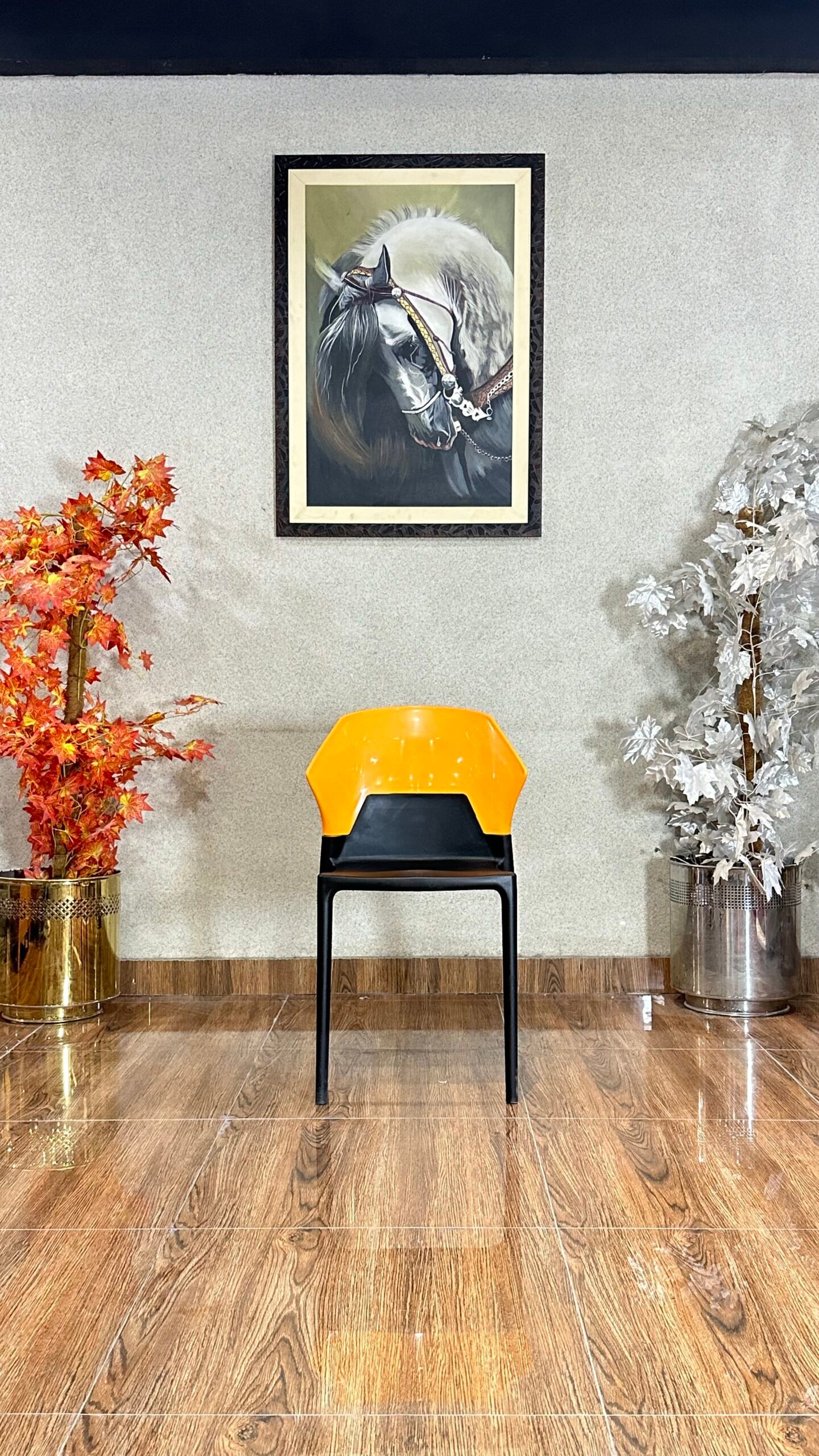 Modern Dual-Tone Molded Orange Cafe Chair CC 11 - Image 2