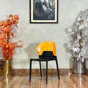 Modern Dual-Tone Molded Orange Cafe Chair CC 11