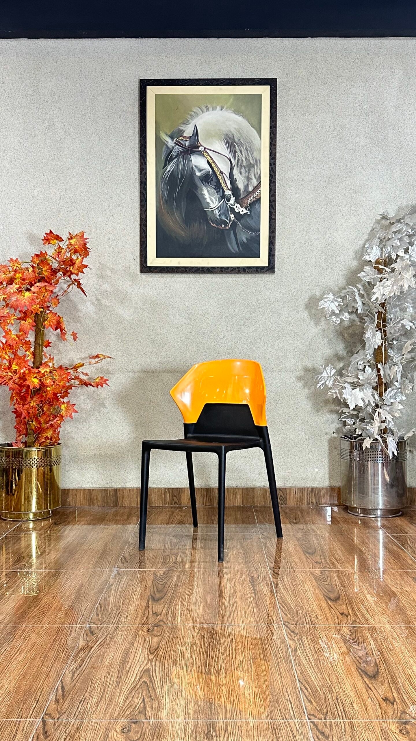 Modern Dual-Tone Molded Orange Cafe Chair CC 11