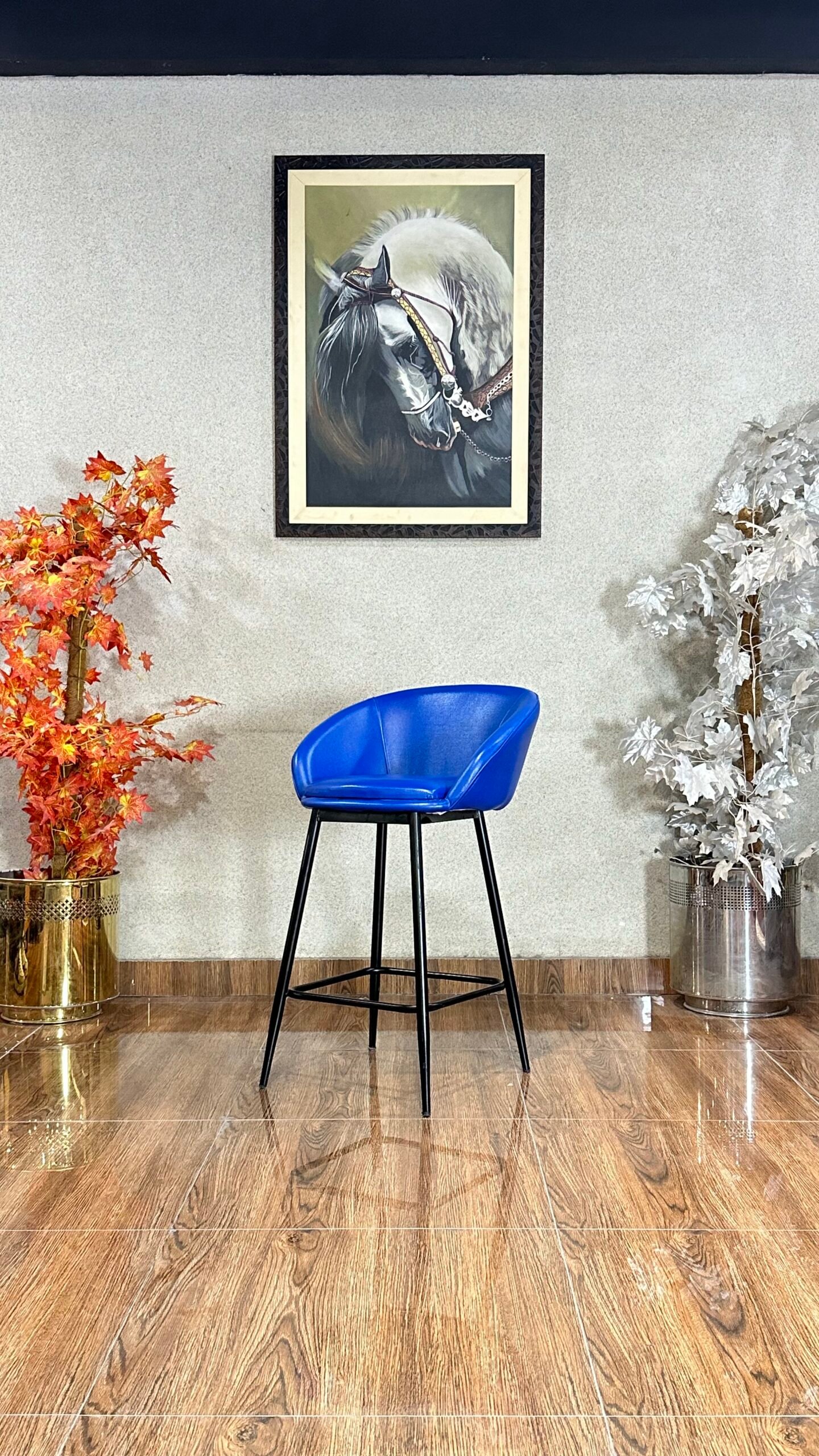 Modern Blue Upholstered Bar Stool ST 07