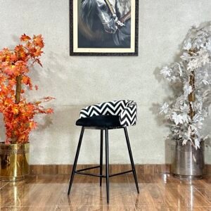 Modern Black & White Upholstered Bar Stool ST 09