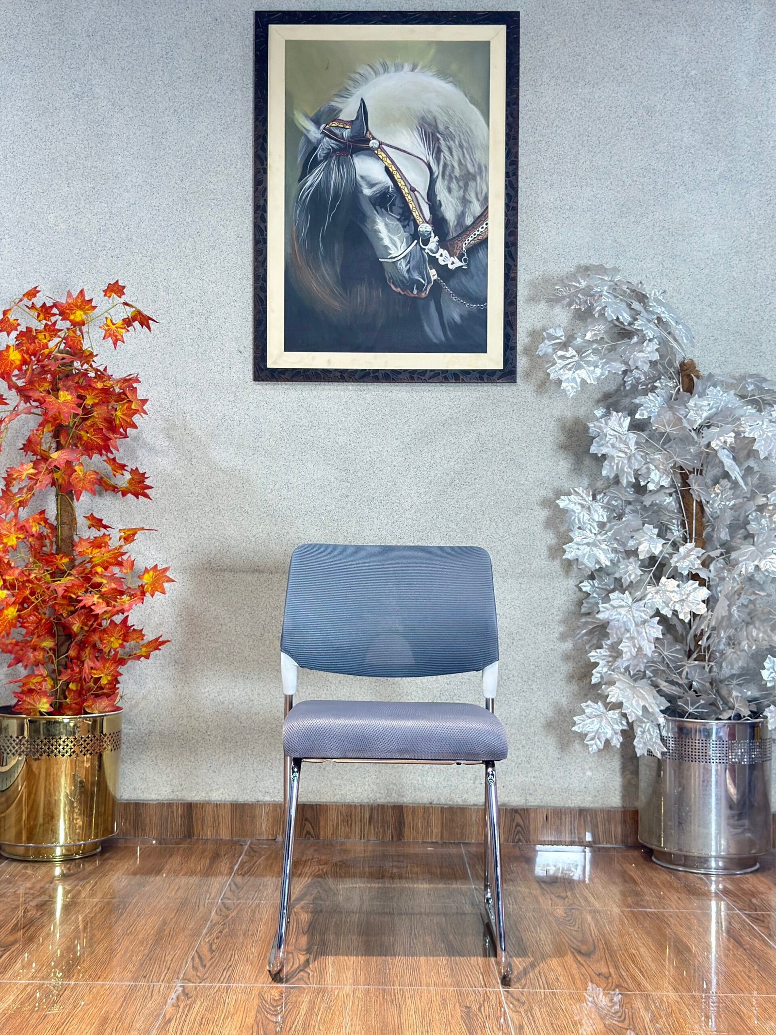 Urban Compact Mesh & Fabric Grey Visitor Chair VC 23 - Image 2