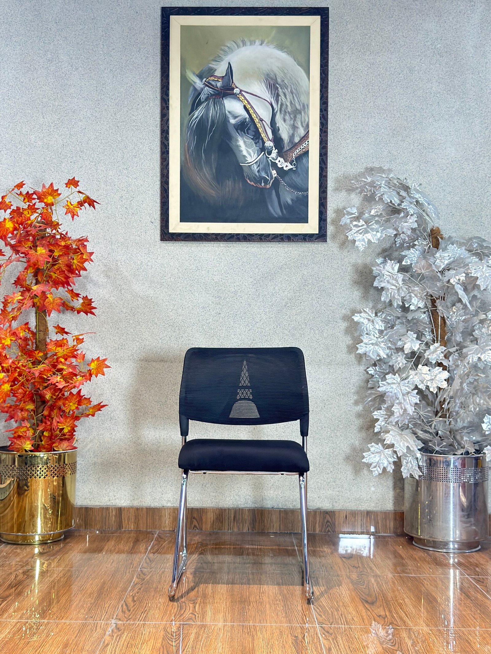 Urban Compact Mesh & Fabric Black Visitor Chair VC 24 - Image 2