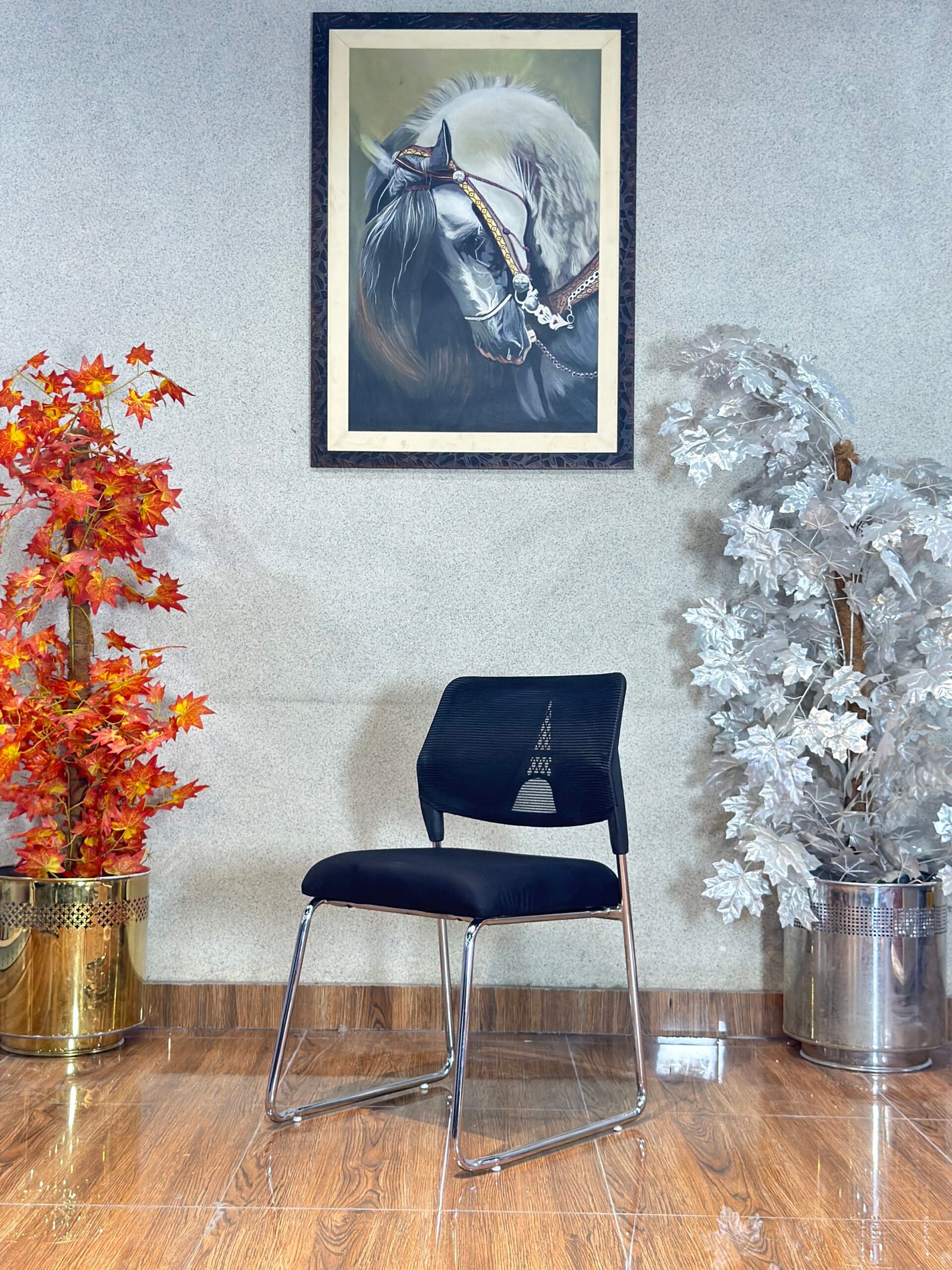 Urban Compact Mesh & Fabric Black Visitor Chair VC 24