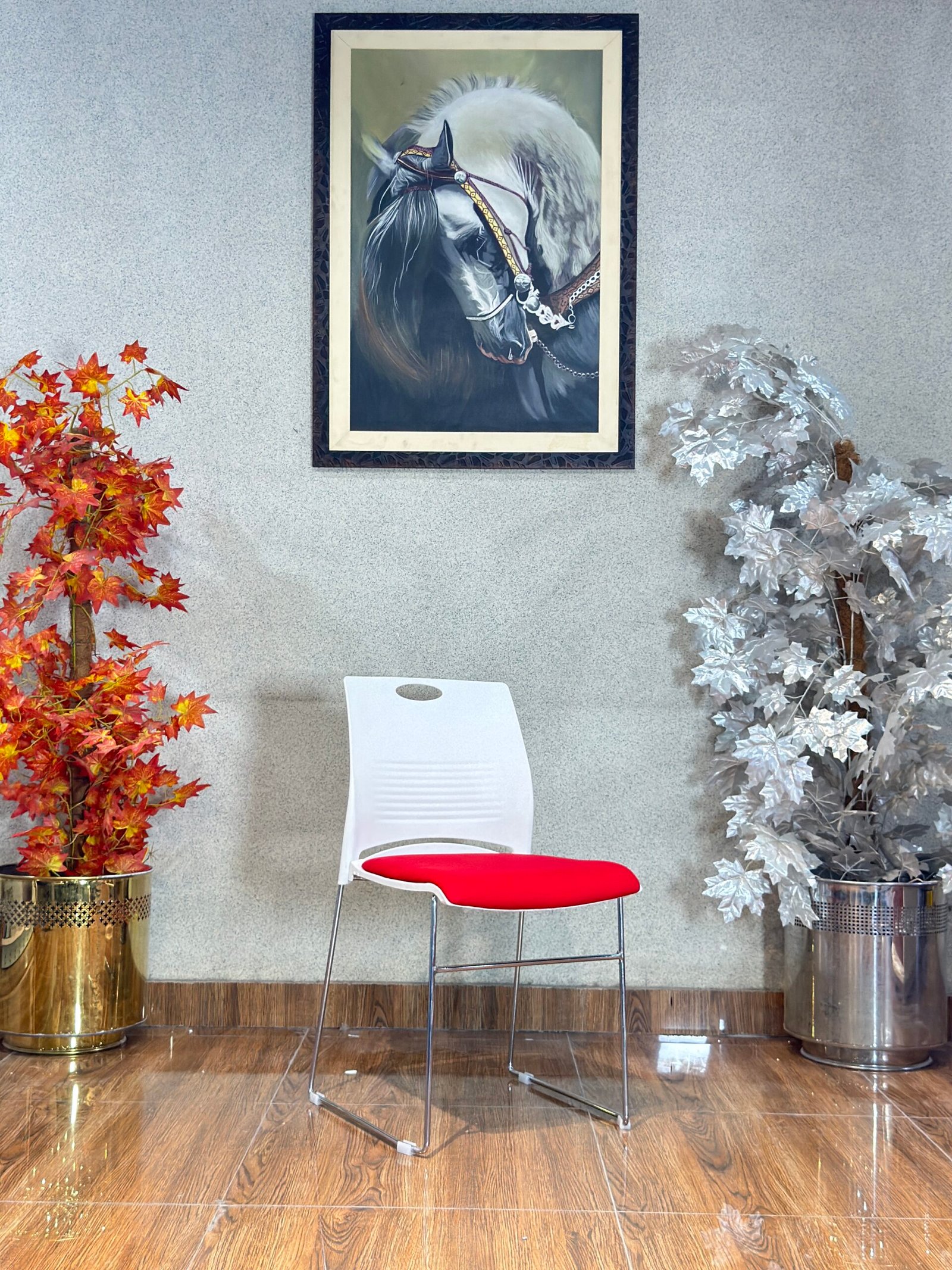 Vibe Contoured Molded Shell Red Cafe Chair CC 07