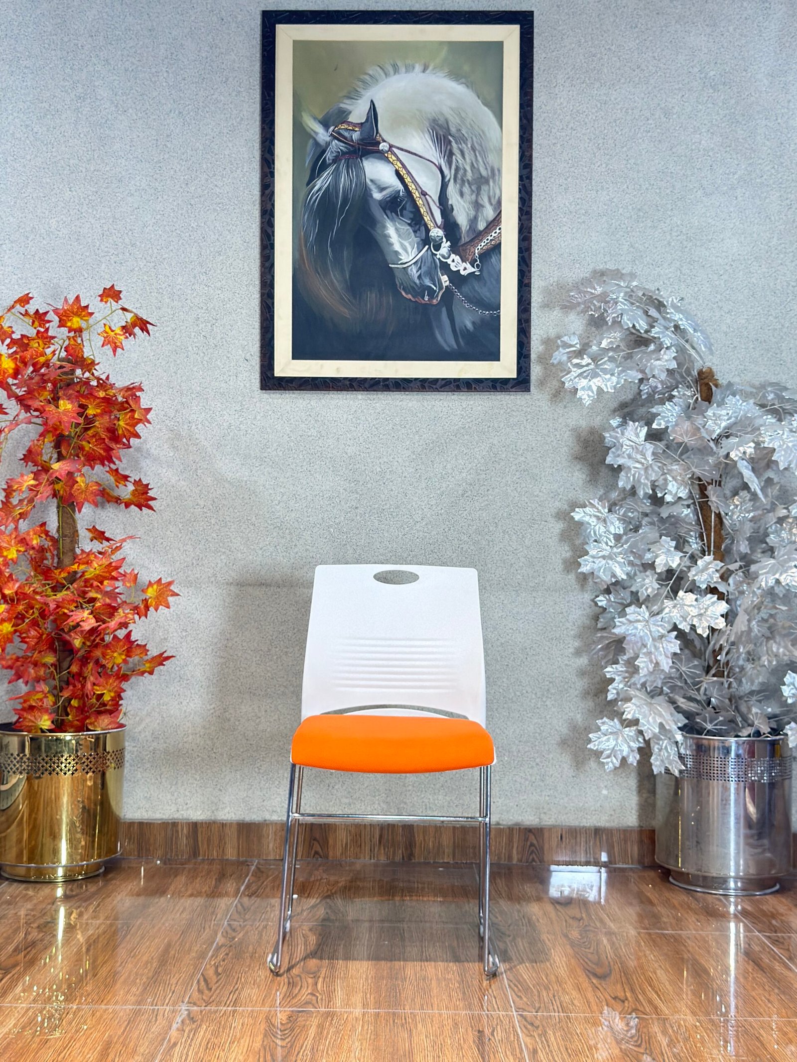 Vibe Contoured Molded Shell Orange Cafe Chair CC 06 - Image 2