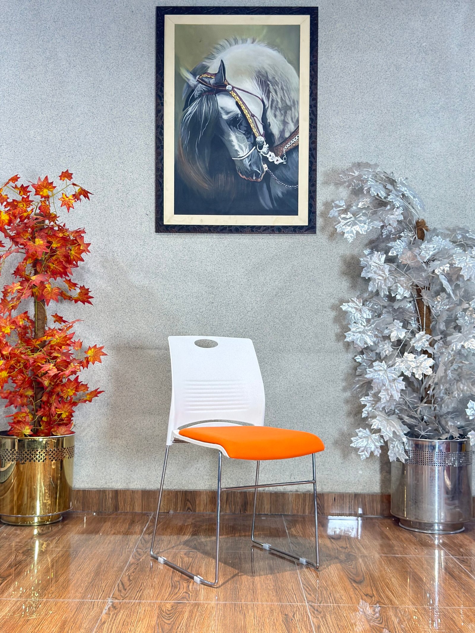 Vibe Contoured Molded Shell Orange Cafe Chair CC 06