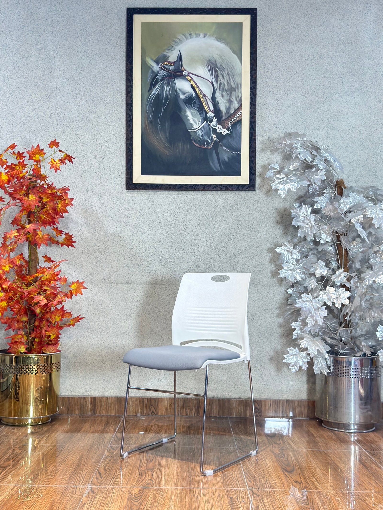 Vibe Contoured Molded Shell Grey Cafe Chair CC 05