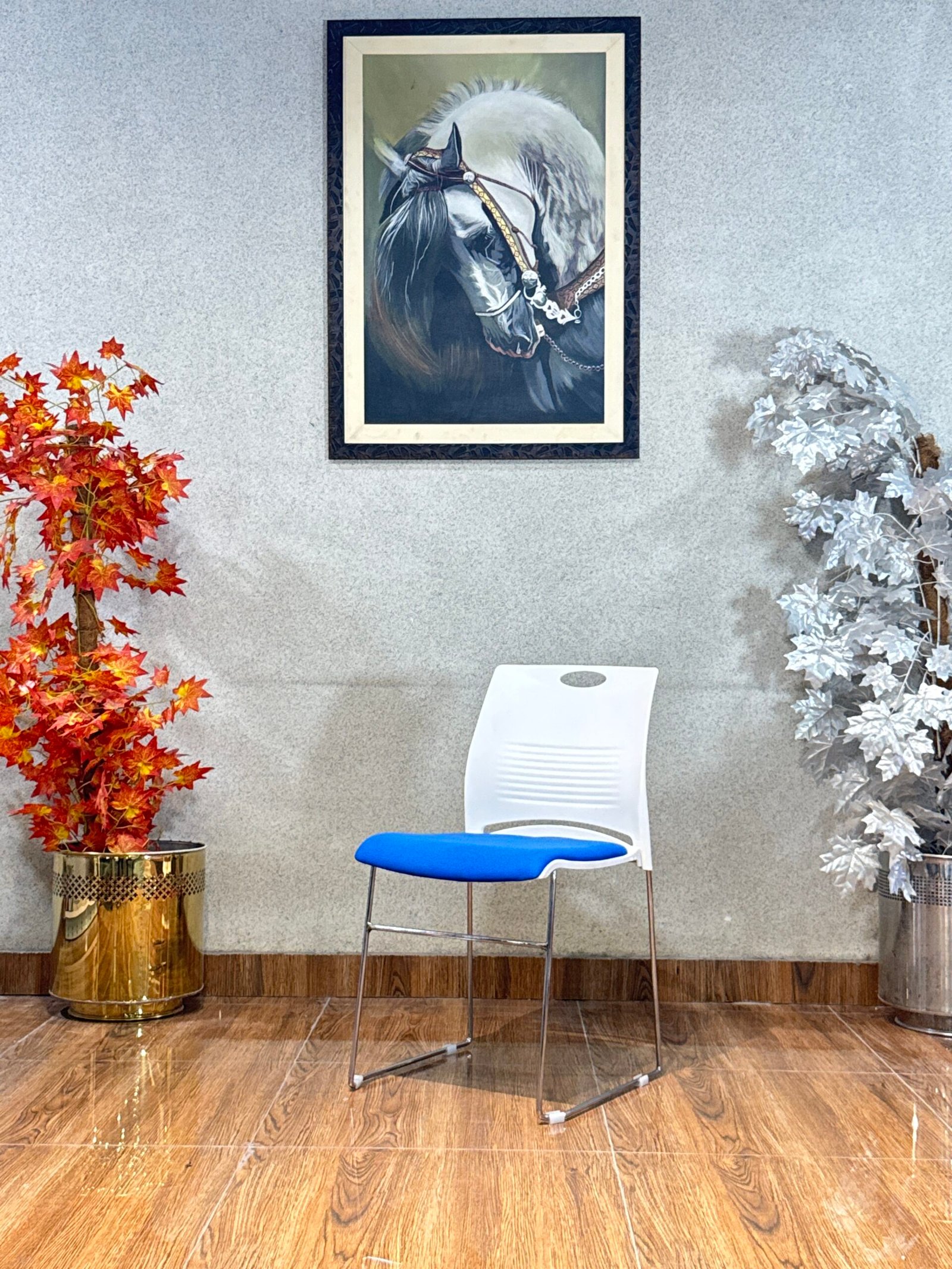Vibe Contoured Molded Shell Blue Cafe Chair CC 04