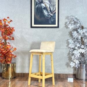 The Nordic Upholstered Wooden Bar Stool Cream ST-01