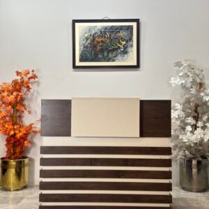 Modern Dual-Tone Slatted Reception Desk RT 01